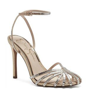 Jessica Simpson Jileta Pump Rhinestone Gold 4" Stiletto, New Size 8.5, 9.5